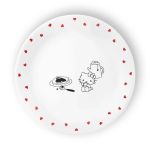סט צלחות 12 חל' דגם Hello Kitty מבית Corning Corelle תוצרת ארצות הברית.