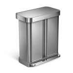 פח דוושה רחבה מיחזור, נירוסטה 58 ל' - Simplehuman