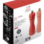זוג מטחנות מלח+פלפל, אדמדם/אפרסק Tahiti מבית המותג PEUGEOT