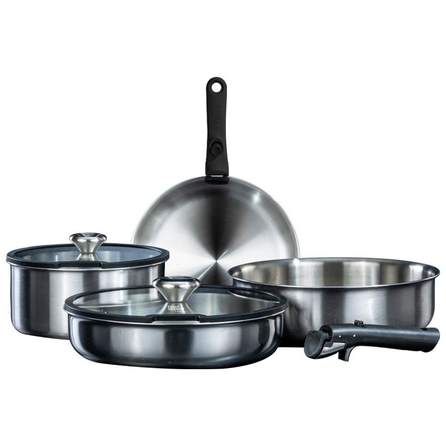סט סירים 8 חלקים עם ידית נשלפת FLEXI PLATINUM מבית Food appeal