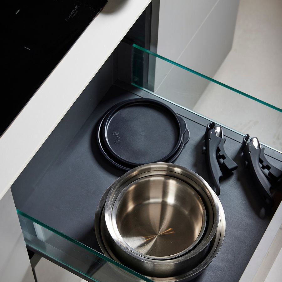 סט סירים 12 חלקים עם ידית נשלפת FLEXI PLATINUM מבית Food appeal
