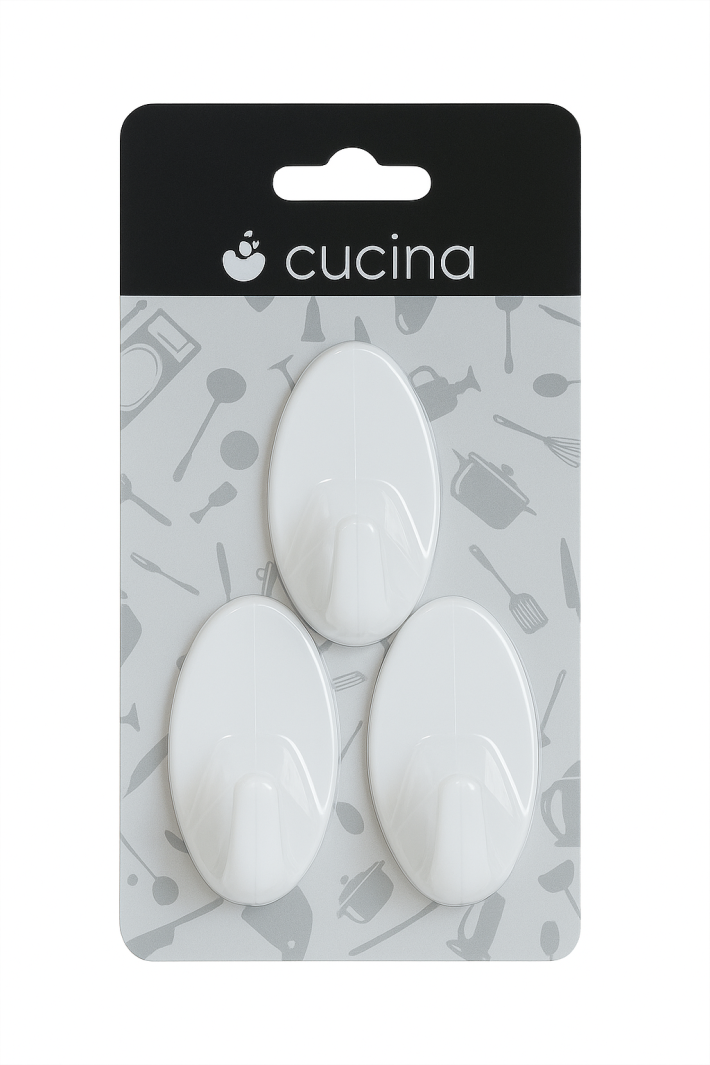 סט 3 מתלים להדבקה