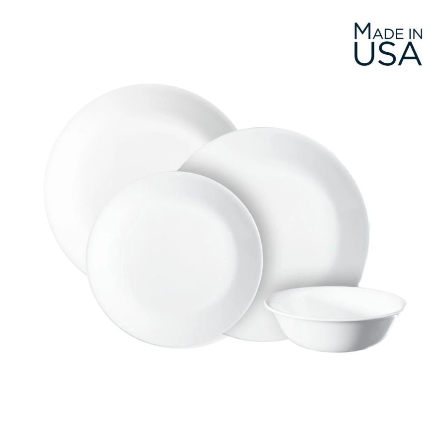 סט 24 חלקים , Winter Frost White  מבית Corning Corelle תוצרת ארצות הברית