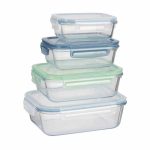 סט 4 קופסאות 4Lock זכוכית