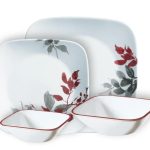 סט צלחות 16 חלקים, Kyoto Leaves קורנינג, תוצרת ארה"ב