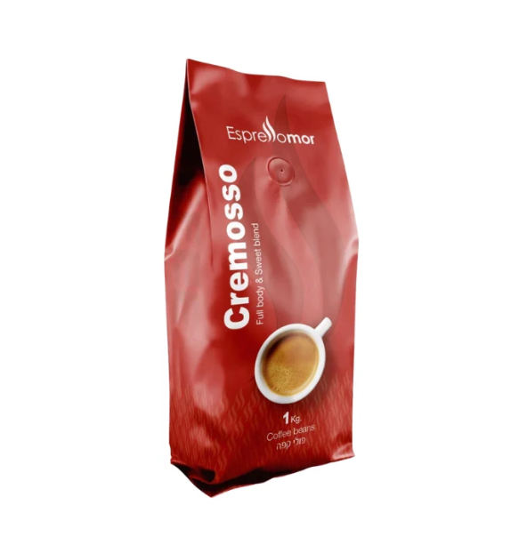 1 ק"ג פולי קפה Cremosso -קרמוסו- Espreso Mor