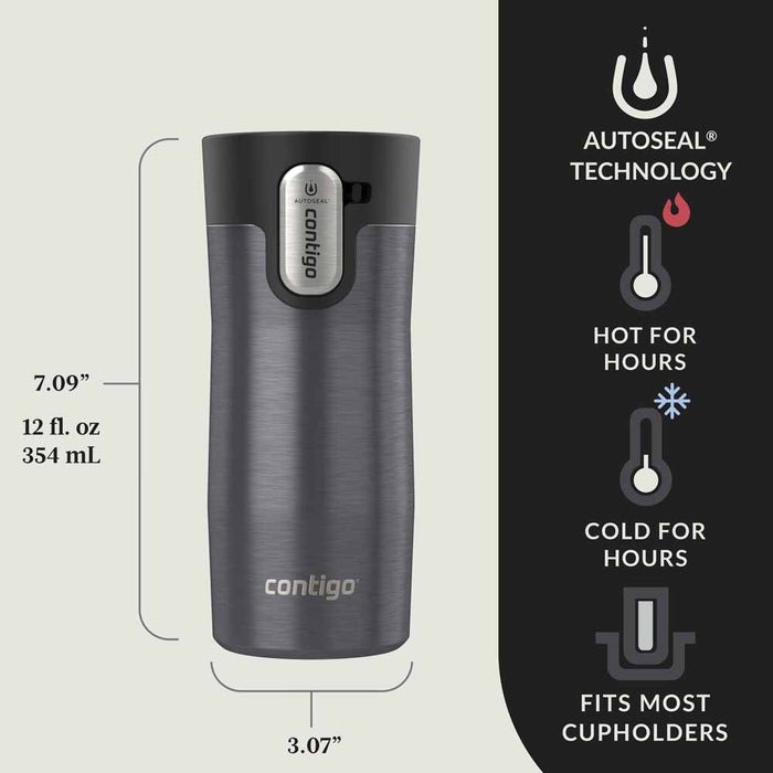 כוס מתכת WEST LOOP 3.0 אפור כהה 350 מ"ל CONTIGO
