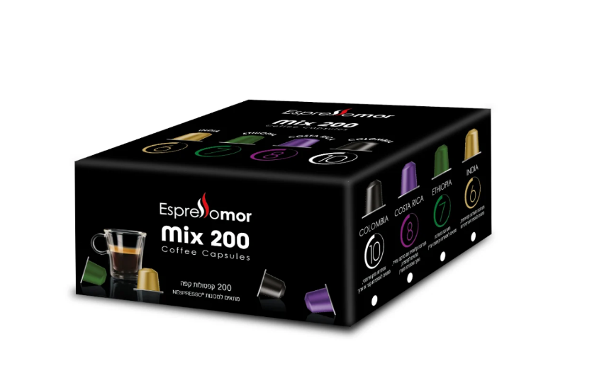 מארז מיקס 200 קפסולות 4 תערובות Espreso mor