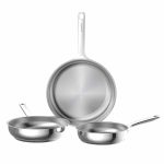 סט 3 מחבתות נירוסטה Helix ללא ציפוי Berghoff