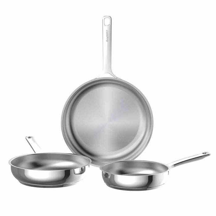 סט 3 מחבתות נירוסטה Helix ללא ציפוי Berghoff