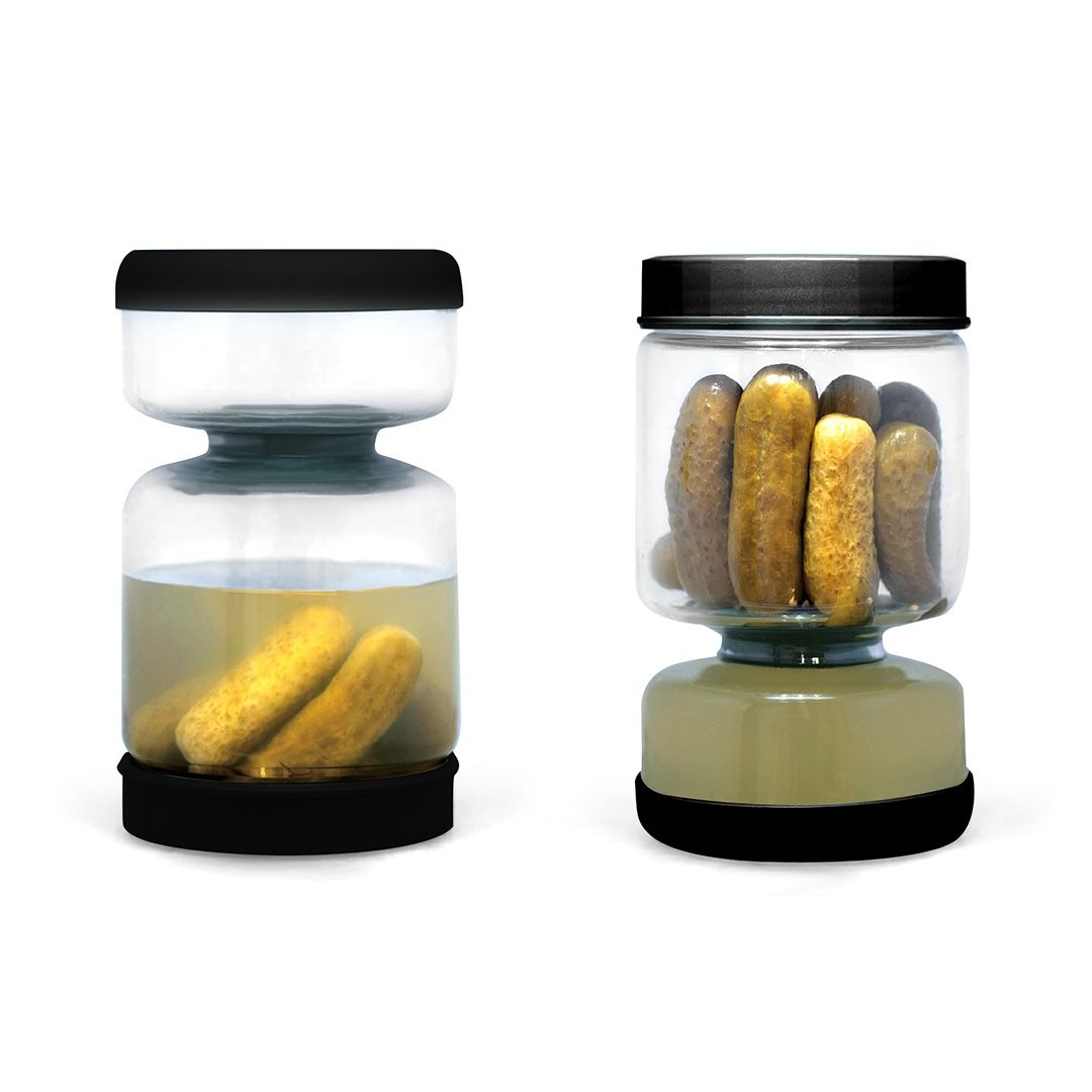 צנצנת חמוצים שחור עם מפריד יבש/רטוב מבית Food appeal