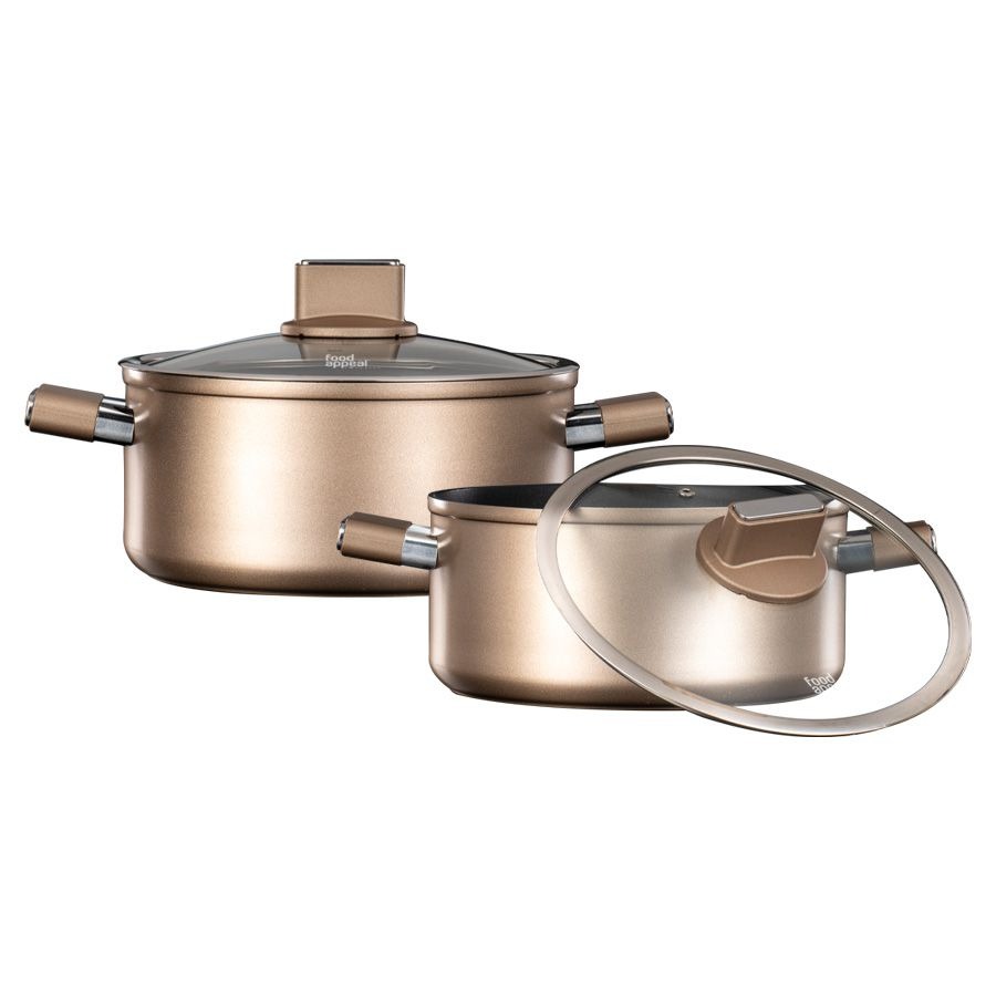מארז כלי בישול 4 חלקים - סירים 24/28 ס"מ IMPERIAL שמפנייה מבית Food appeal