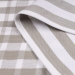 סט 2 מגבות מטבח 100% כותנה וופל אפור/פס אפור-לבן מבית Food appeal