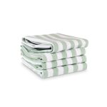 סט 2 מגבות מטבח 100% כותנה  וופל ירוק/פס ירוק-לבן  70X50 ס"מ מבית Food appeal