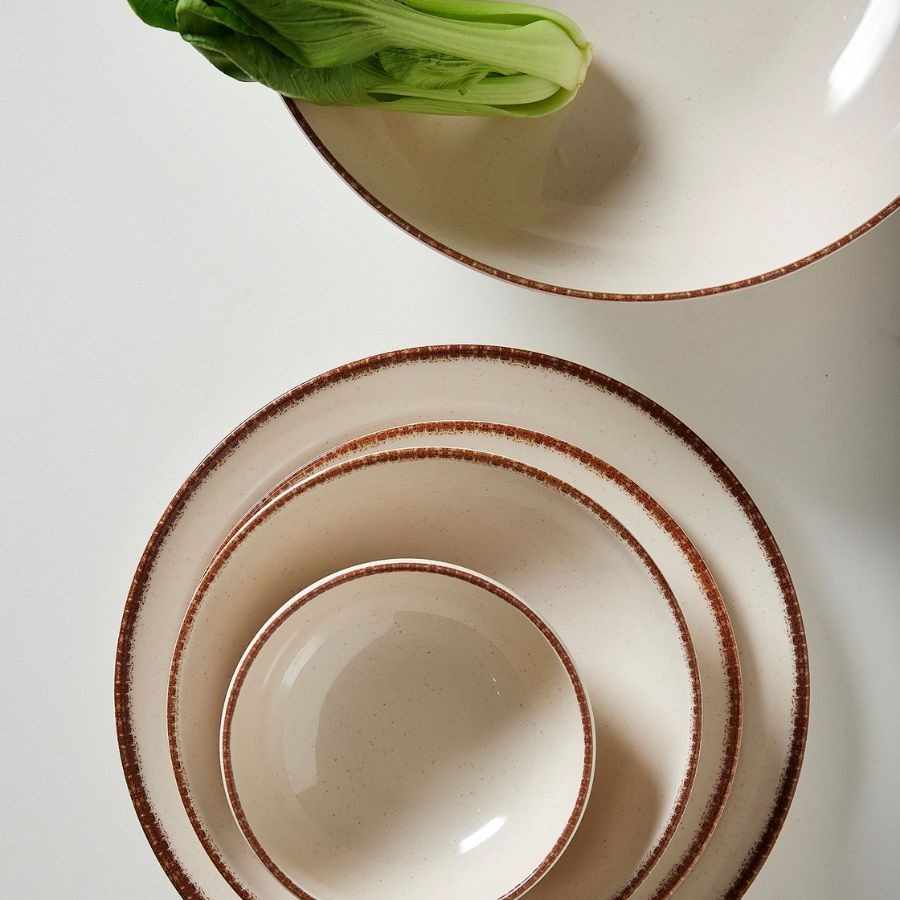 קערת הגשה מלמין 30 ס"מ קרם מבית Food appeal