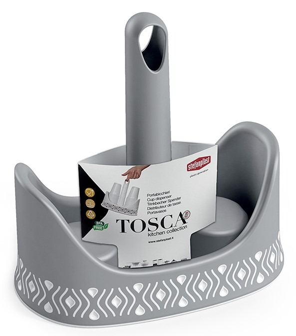 טוסקה מחזיק כוסות חד פעמי אפור  STEFANPLAST