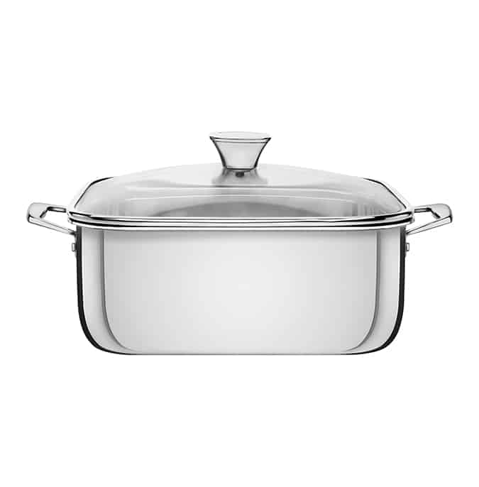 סיר מרובע 7.3 ליטר גראנו מכסה זכוכית מבית Tramontina