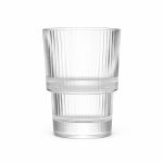 סט 6 כוסות שתייה נמוכות מזכוכית עם פסים – נערמות, 320 מ״ל