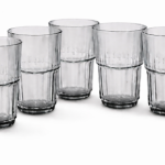 סט 6 כוסות שתייה גבוהות Link אפורות מזכוכית – 290 מ״ל | Libbey