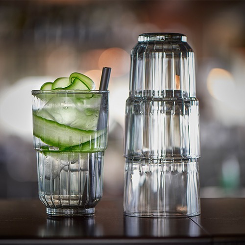 סט 6 כוסות שתייה גבוהות Link אפורות מזכוכית – 290 מ״ל | Libbey