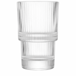 סט 6 כוסות שתייה נמוכות מזכוכית עם פסים – נערמות, 190 מ״ל