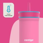 כוס מתכת עם קש LEIGHTON ורוד מסטיק 350 מ"ל Contigo