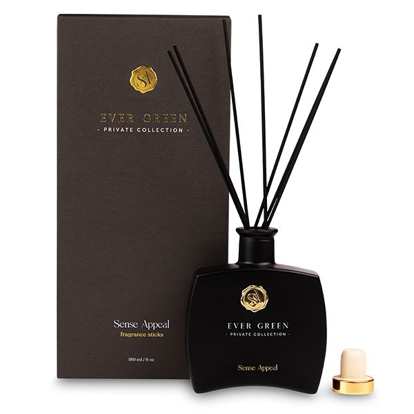 מפיץ ריח מקלות 180 מ"ל EVERGREEN  (שחור) מבית Sense appeal