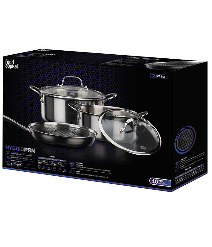 סט סירים 5 חלקים - HYBRID PAN מבית Food Appeal