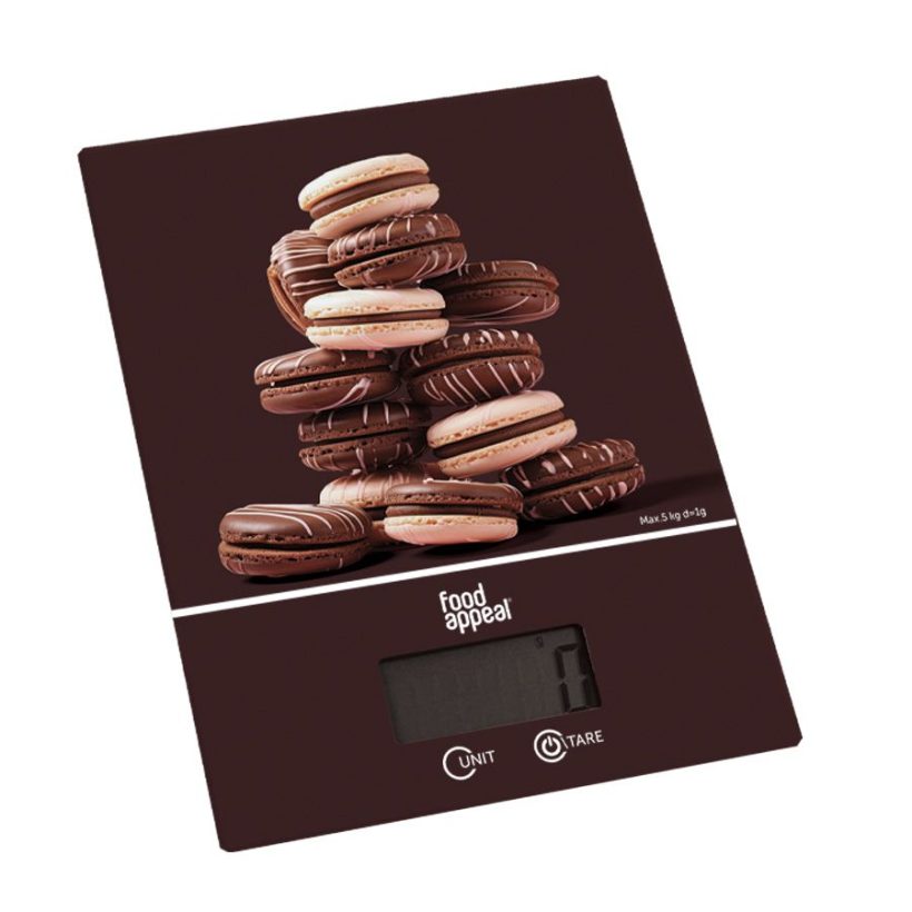 משקל מטבח דיגיטלי 5 ק"ג מקרון חום Macaroon Food Appeal