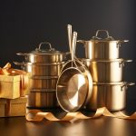 קלחת נירוסטה גימור זהב  18 ס"מ CROWN מבית Food appeal