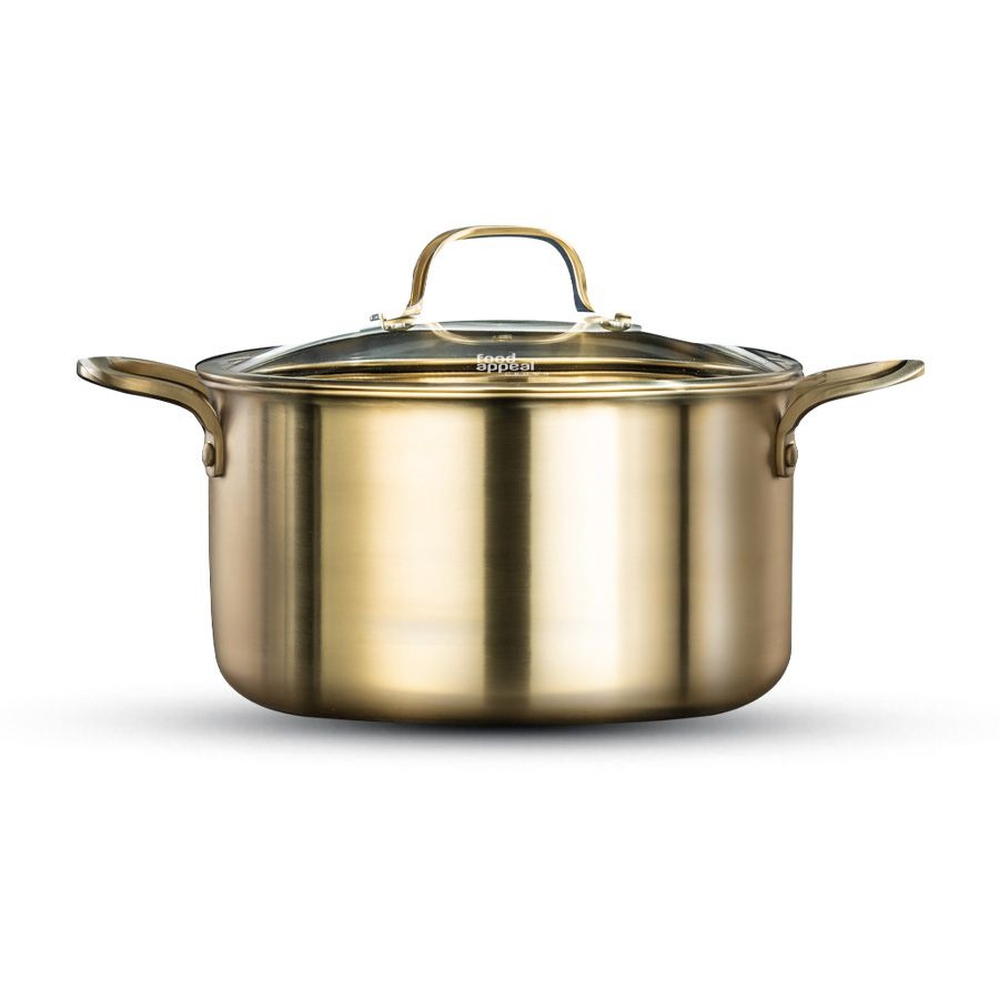 סיר נירוסטה בגימור זהב 20 ס"מ 3 ליטר CROWN מבית Food appeal