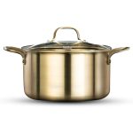 סיר נירוסטה בגימור זהב 28 ס"מ 8 ליטר CROWN מבית Food appeal