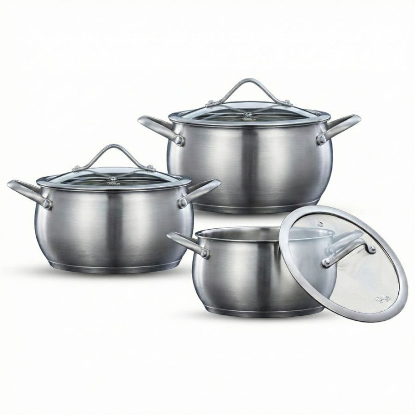 סט בישול 6 חלקים נירוסטה סירים 18/20/26 ס"מ BELLA מבית Food Appeal