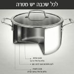 סיר נירוסטה 24 ס"מ סדרת Q 5 ליטר מבית Food appeal