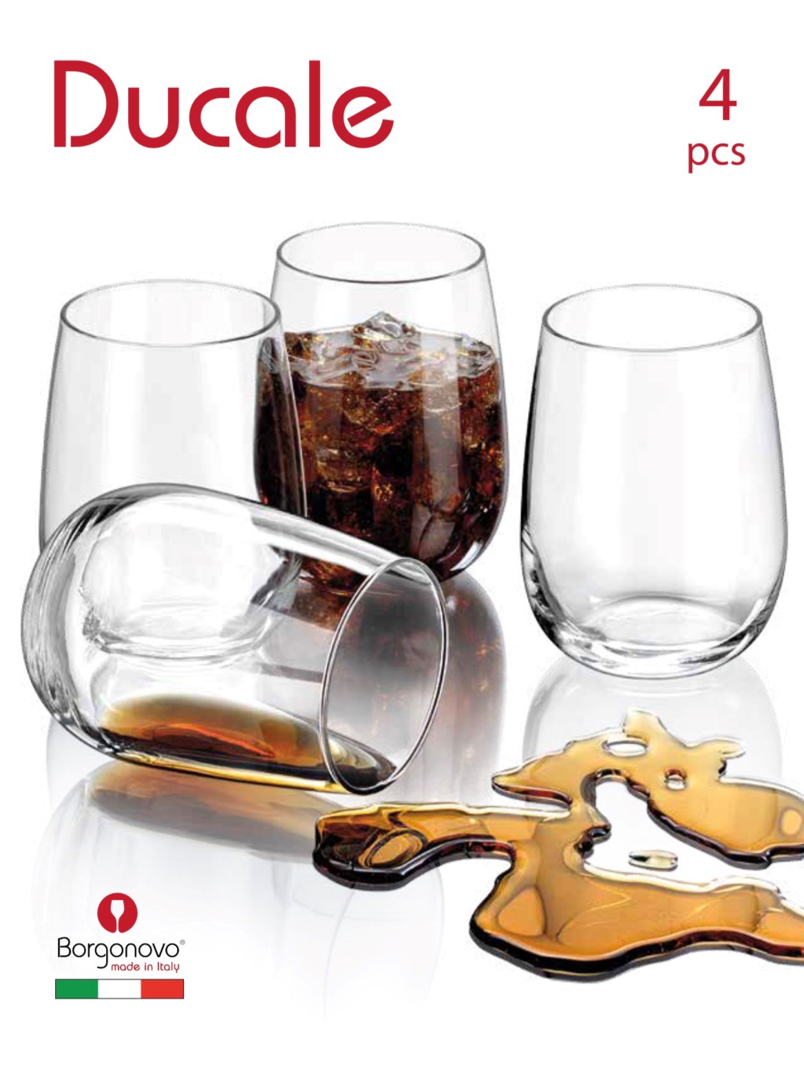 סט 4 כוסות יין ללא רגל|Borgonovo