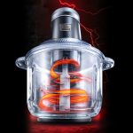 קוצץ SMASHER מעבד מזון חשמלי 600W, מיכל זכוכית 3 ליטר + 9 להבים מבית Food Appeal