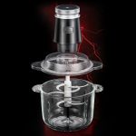 קוצץ SMASHER מעבד מזון חשמלי 600W, מיכל זכוכית 3 ליטר + 9 להבים מבית Food Appeal