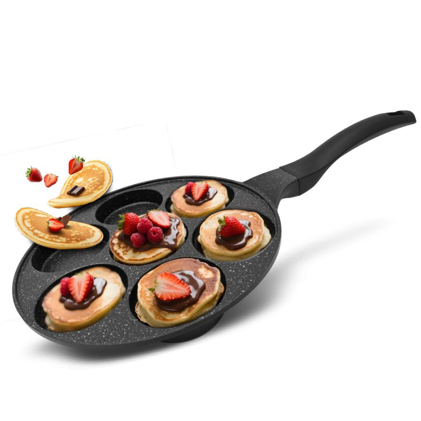 מחבת פנקייק 26 ס"מ 7 שקעים BLACK MARBLE מבית Food appeal