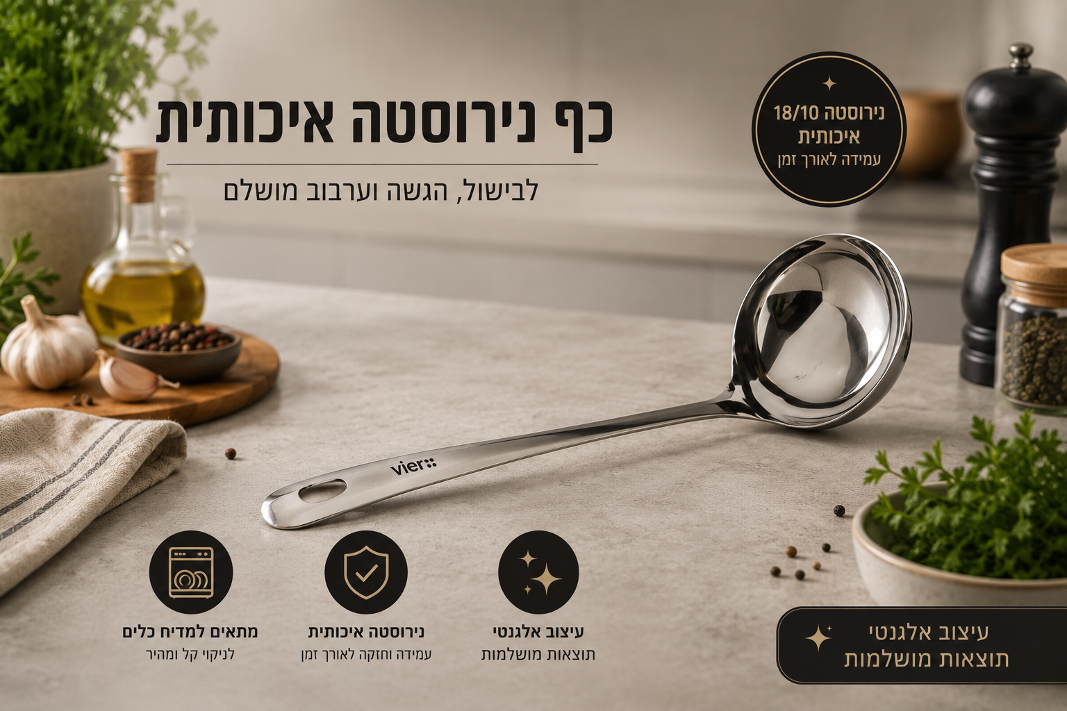 מצקת מנירוסטה VIER I