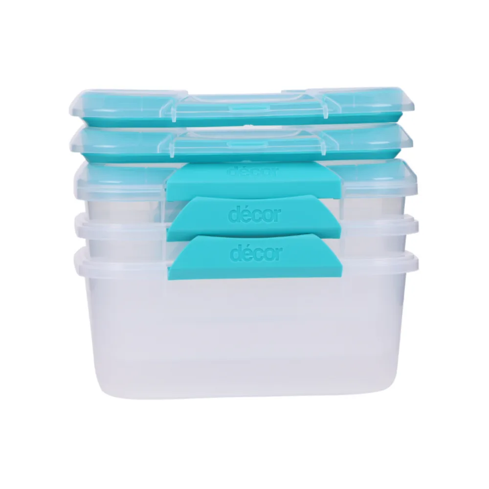 סט קופסאות אחסון למזון 1 ליטר Fresh Seal Clips מלבניות מבית Decor