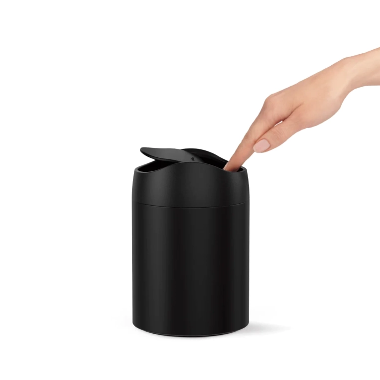 פח שולחני שחור מאט 1.5 ל' מבית Simplehuman