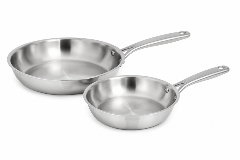 סט מחבתות 20 + 28 ס"מ נירוסטה PLY 3 מבית Roso Silver