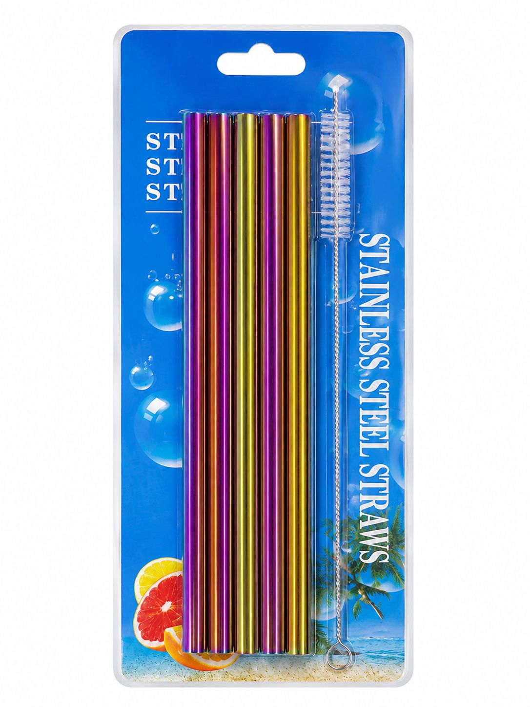 סט 6 קשיות צבעוניות מנירוסטה