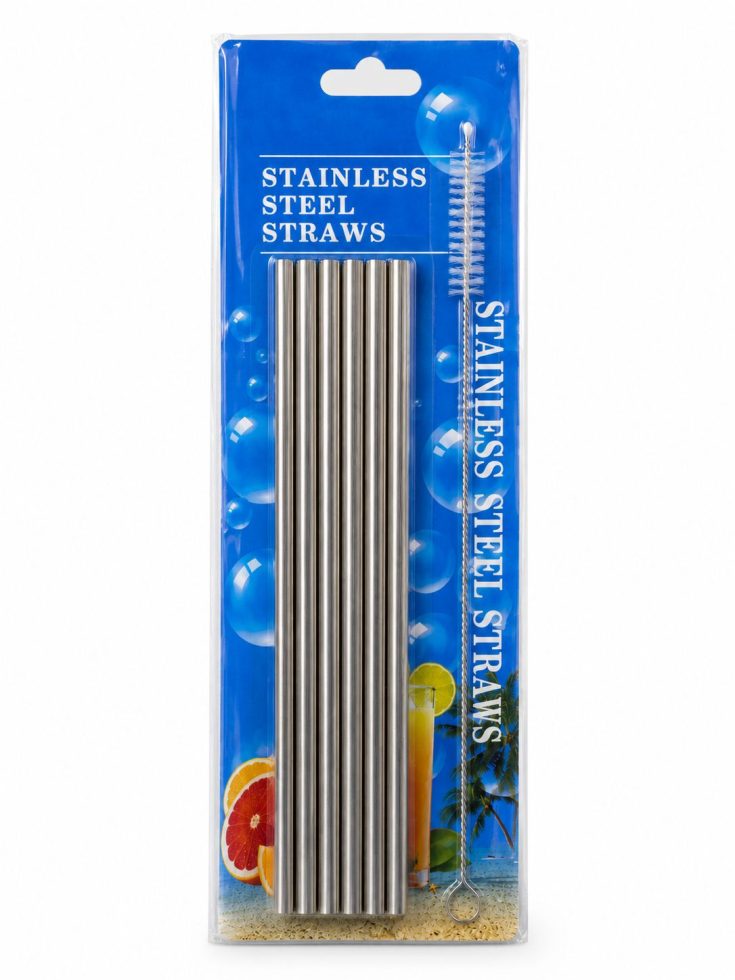 סט 6 קשיות מנירוסטה