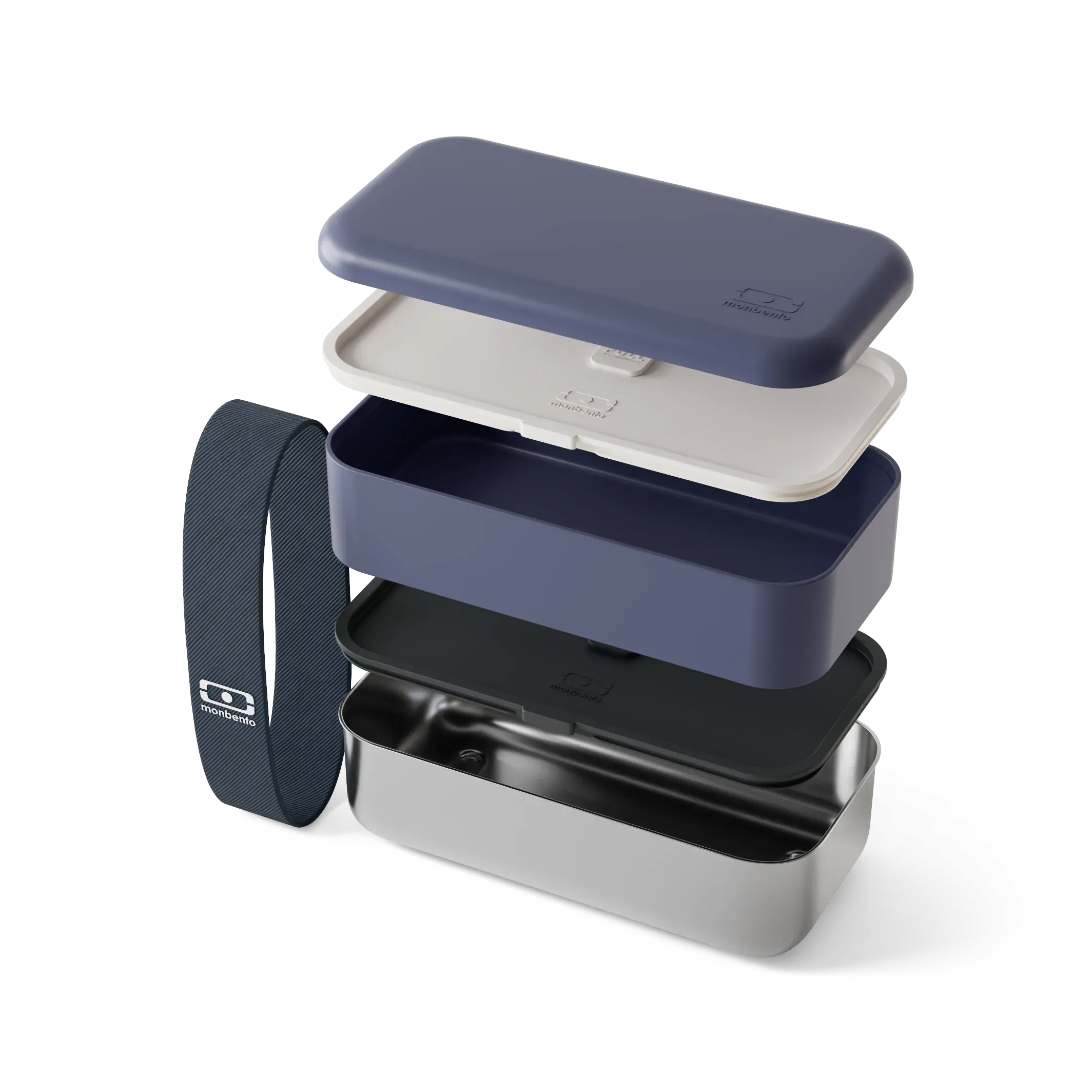 קופסת אוכל נירוסטה כחולה 1.2 ליטר Monbento I