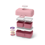 קופסת אוכל תאים ורודה 800 מ"ל Monbento I
