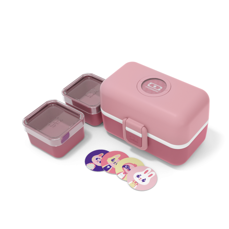 קופסת אוכל תאים ורודה 800 מ"ל Monbento I