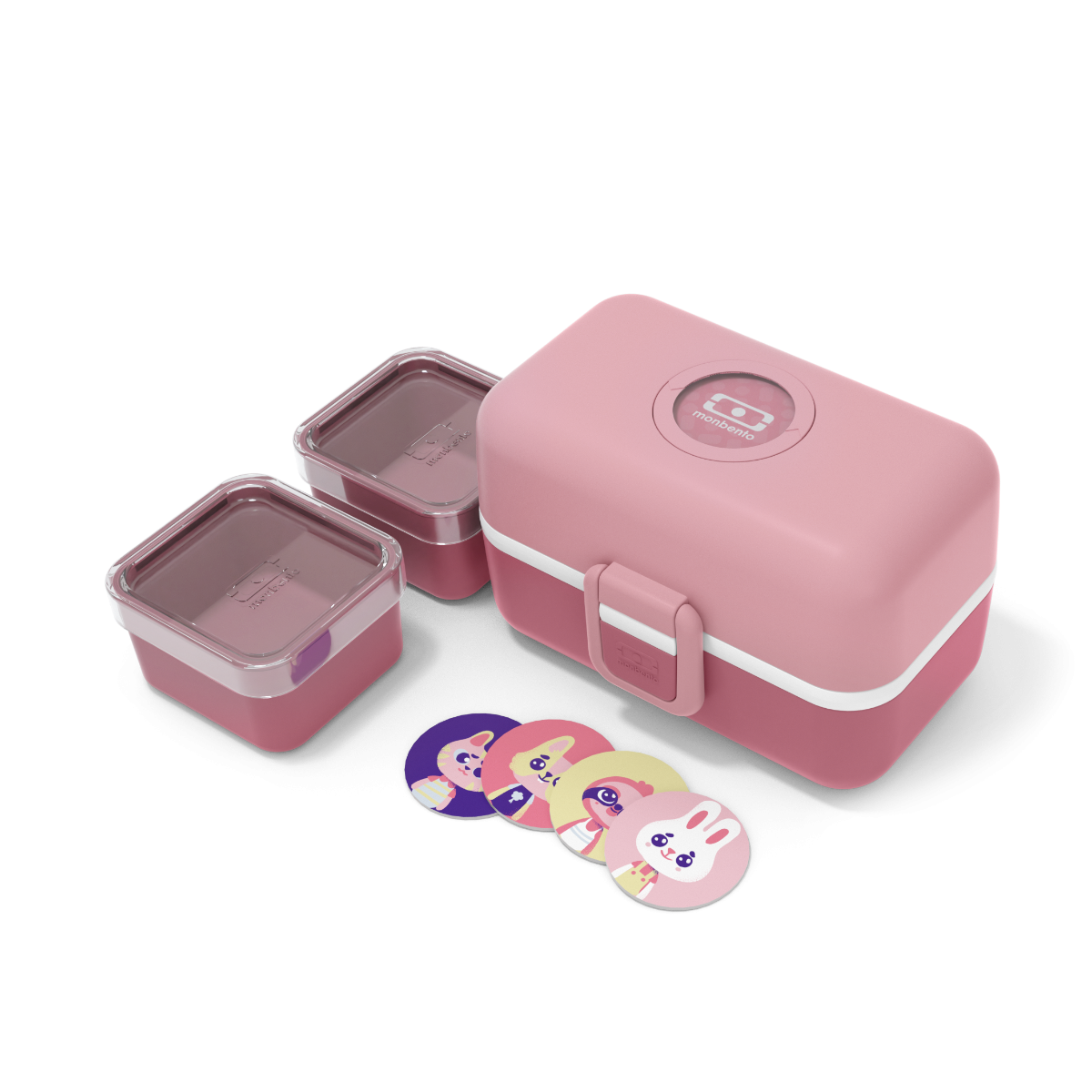 קופסת אוכל תאים ורודה 800 מ"ל Monbento I