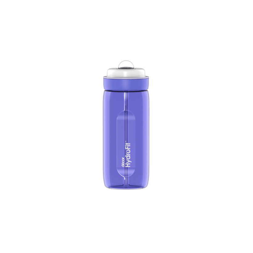 בקבוק שתייה שקוף סגול עם קש 750 מ"ל HydroFit Soft-Sip מבית Decor