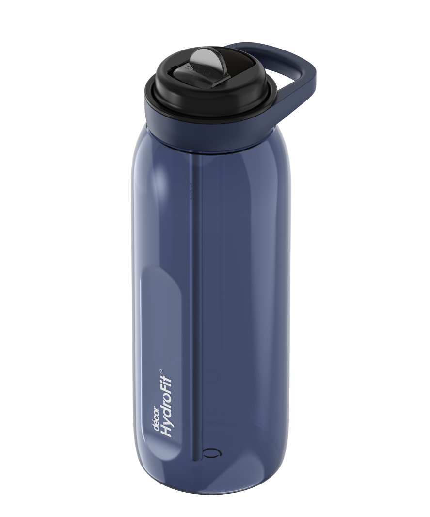 בקבוק שתייה עם קש 1.5 ליטר HydroFit Soft-Sip כחול מבית Decor